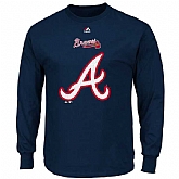 Atlanta Braves Majestic Critical Victory Long Sleeve T-Shirt - Navy Blue,baseball caps,new era cap wholesale,wholesale hats